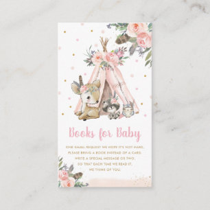 Chic Woodland Animals Tribal Showbücher für Baby Begleitkarte
