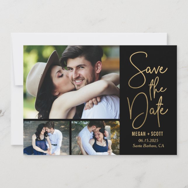 Chic Writing EDITABLE COLOR Save the Date Card Feiertagskarte (Vorderseite)