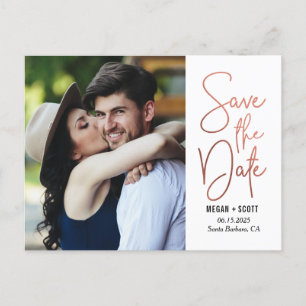 Chic Writing EDITABLE FARBE Save the Date Postcard Postkarte