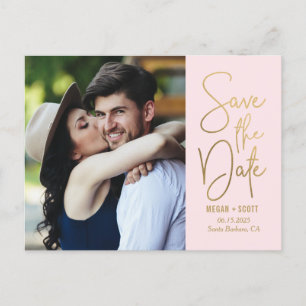 Chic Writing EDITABLE FARBE Save the Date Postcard Postkarte