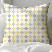 Chic Yellow and Gray Diamonds Pattern