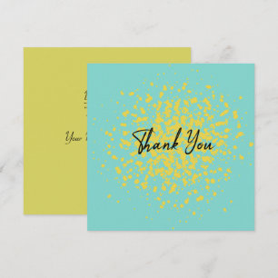 Chic Yellow Explosion Watercolor Punkte auf Abstra Dankeskarte