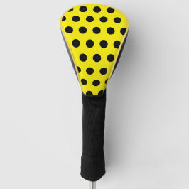 Chic Yellow Golf Head Cover with Black Dot Pattern Golf Headcover