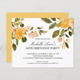 Chic Yellow green floral 60 TH BURTHDAY PARTY