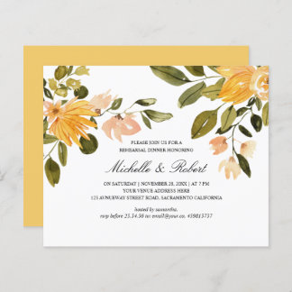 Chic Yellow green floral Hochzeitsessen Probe