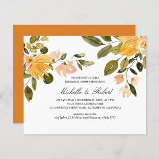 Chic Yellow green floral Hochzeitsessen Probe