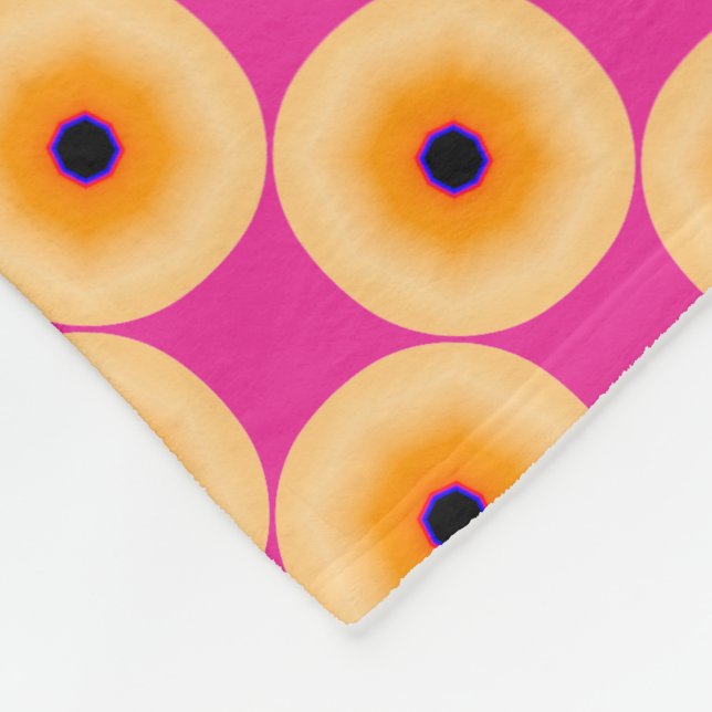 Chic Yellow Pink Polka Dot Fleecedecke (Ecke)