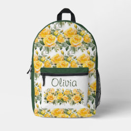 Chic Yellow Roses Bedruckter Rucksack