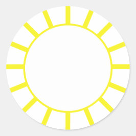 Chic Yellow Strip Runder Aufkleber