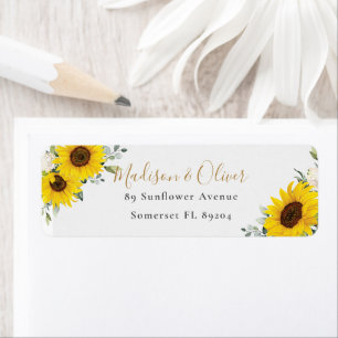 Chic Yellow Sunflower Rücksendeadresse