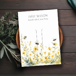 Chic Yellow Wildblume Bumble Bee Hairclip Display  Visitenkarte