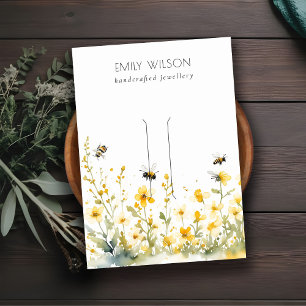Chic Yellow Wildblume Bumble Bee Hairclip Display  Visitenkarte