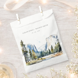 Chic Yosemite National Park CA Wasserfarbenhochzei Geschenktütchen