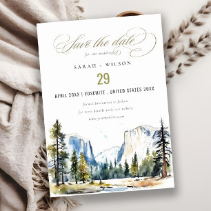 Chic Yosemite National Park CA Wasserfarbenhochzei Save The Date