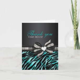 Chic Zebra 16 . Geburtstag Dankeschön Karte