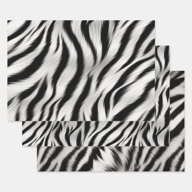 Chic Zebra Animal Print Wedding Geschenkpapier Set (Set)