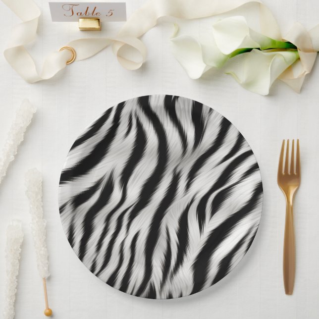Chic Zebra Animal Print Wedding Pappteller (Hochzeit)