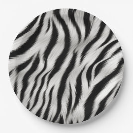 Chic Zebra Animal Print Wedding Pappteller