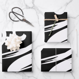 Chic Zebra Black & White Geschenkpapier