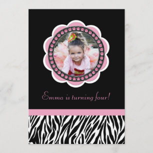 Chic Zebra Geburtstag Einladung