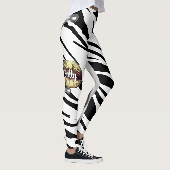 Chic Zebra Muster Personalisierte Leggings (Rechts)