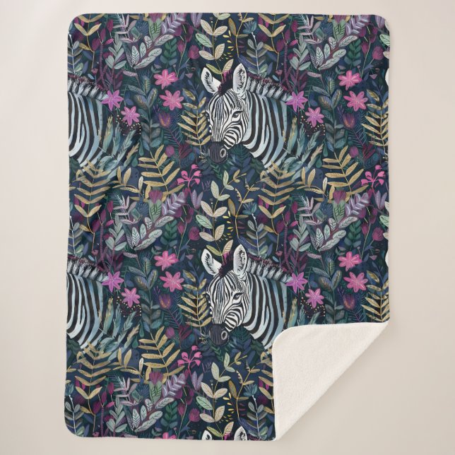 Chic-Zebra-Muster Sherpadecke (Vorderseite)