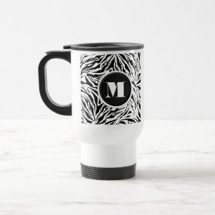 Chic Zebra Print Monogram Reisebecher