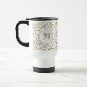 Chic Zebra Print Monogram Reisebecher