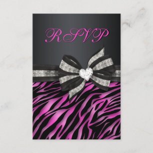 Chic Zebra UAWG mit Juwelierbow RSVP Karte