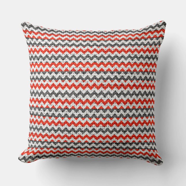 Chic Zickzack Burlap Rustic #26 Kissen (Vorderseite)