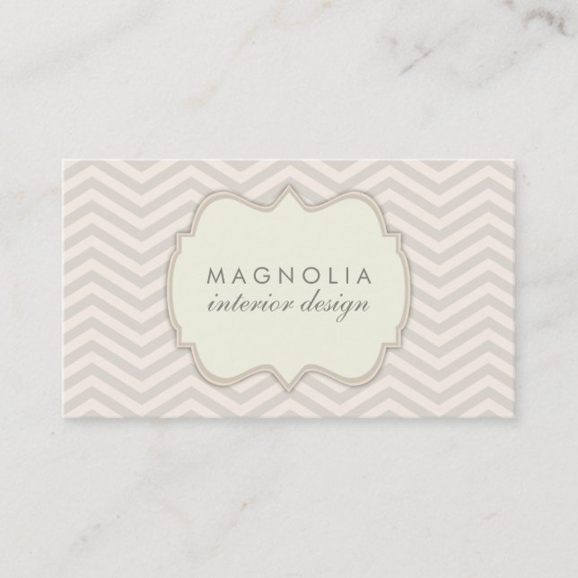 Chic Zickzack Vintage Berufliche Visitenkarte (Vorderseite)