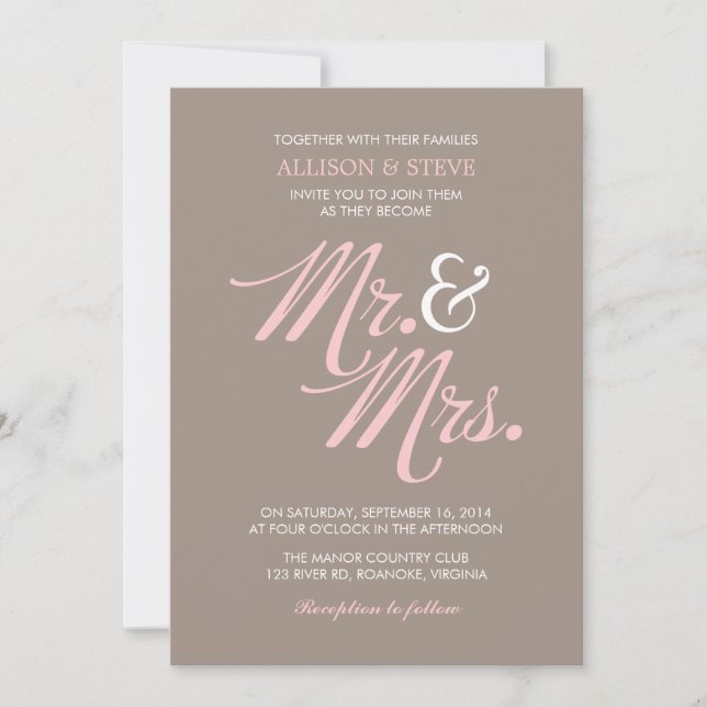 Chic Zigzags Pattern Hochzeit Einladung (Vorderseite)