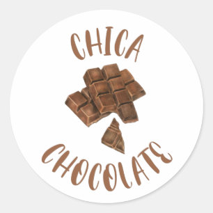 Chica Chocolate The Chocolate Girl Runder Aufkleber