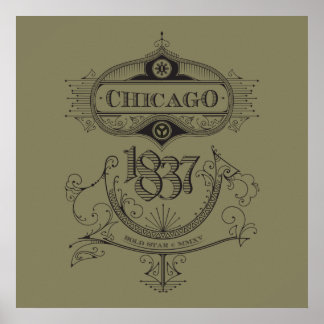 Chicago 1837 Vintag Poster