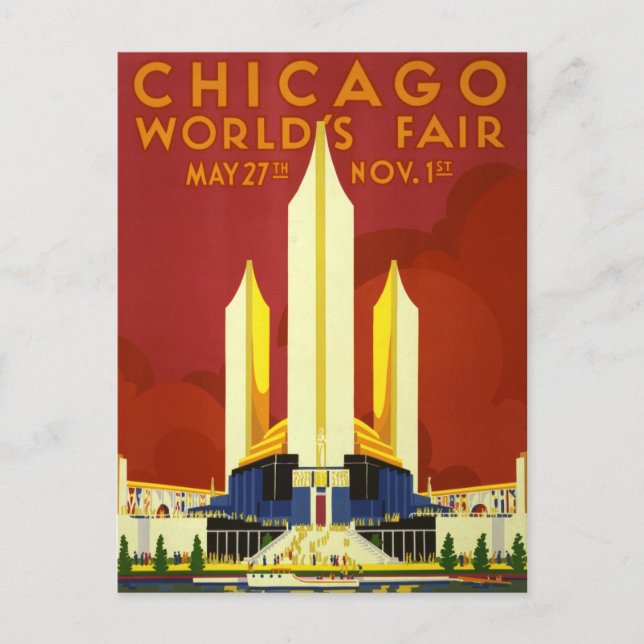 Chicago 1933 Weltmesse Vintage Postkarte (Vorderseite)