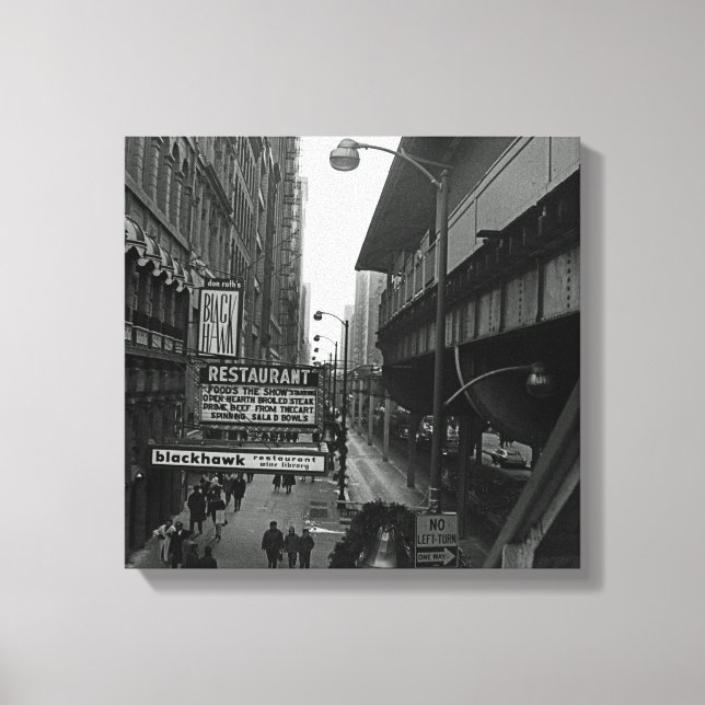 Chicago 1960er Blackhawk Restaurant Sign Street Leinwanddruck (Vorderseite)