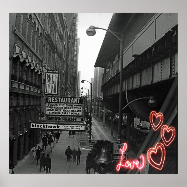 Chicago 1960er Blackhawk Restaurant Sign Street Poster (Vorne)