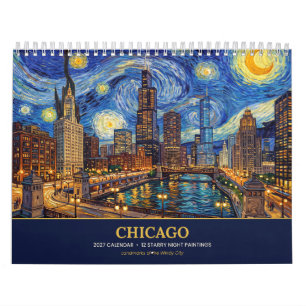 Chicago 2027 Sternennacht Wandkalender