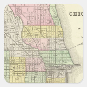 Chicago 2 quadratischer aufkleber