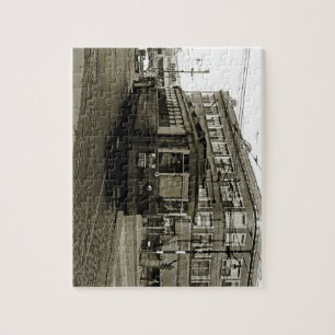 CHICAGO 63RD UND WESTERN 1952 TROLLEY ART SEPIA PUZZLE