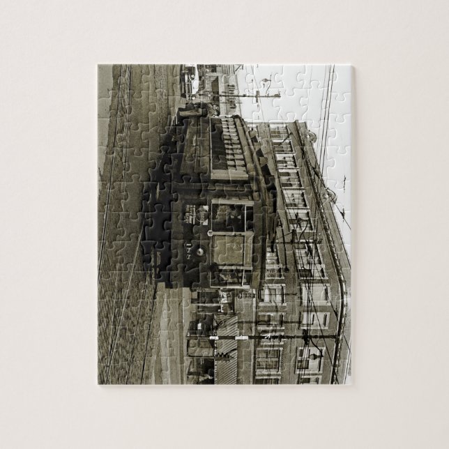 CHICAGO 63RD UND WESTERN 1952 TROLLEY ART SEPIA PUZZLE (Vertikal)