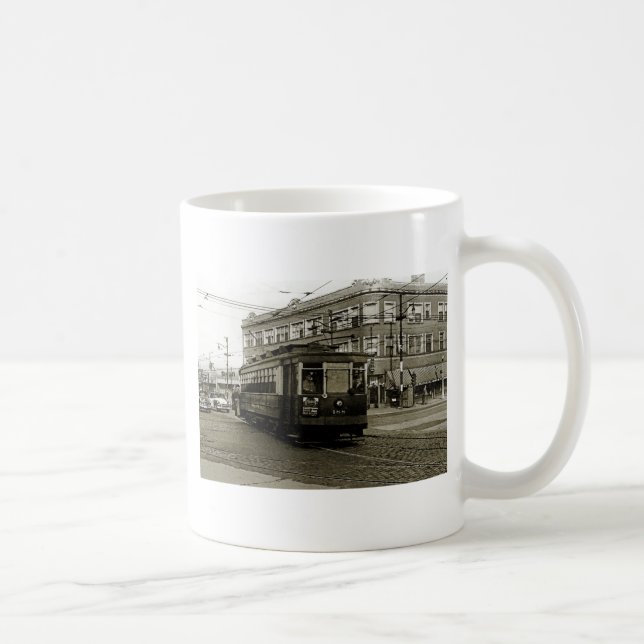 CHICAGO 63RD UND WESTERN 1952 TROLLEY ART SEPIA TASSE (Rechts)