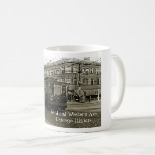 CHICAGO 63RD UND WESTERN 1952 TROLLEY ART SEPIA TASSE