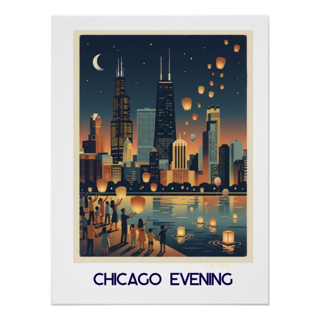 Chicago Abend Poster (Vorderseite)