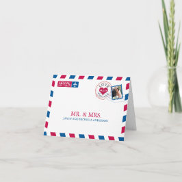 Chicago Airmail Wedding Vielen Dank Dankeskarte