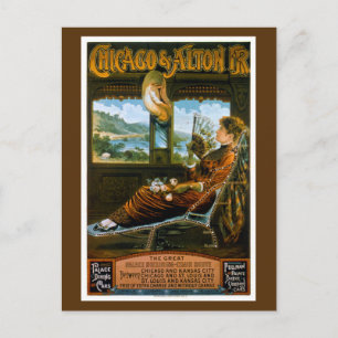 Chicago & Alton Railroad Vintage-Reiseplakat Postkarte