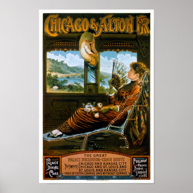 Chicago & Alton Railway Vintage Travel Poster (Vorne)