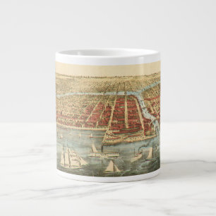 Chicago Antique Karte, LaSalle Street und Fluss Jumbo-Tasse