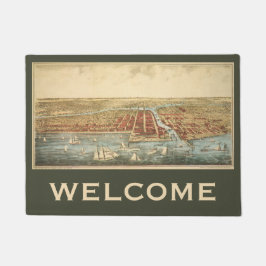 Chicago Antique Map, LaSalle Street und Fluss Fußmatte