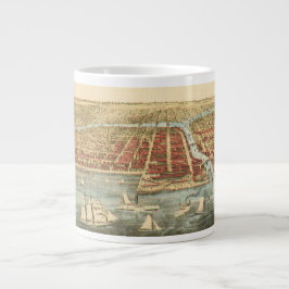 Chicago Antique Map, LaSalle Street und Fluss Jumbo-Tasse